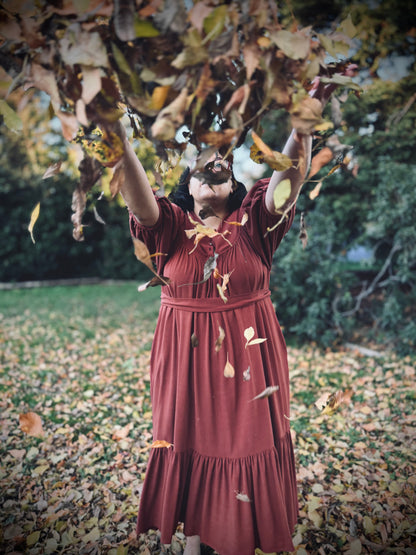 Margaret Poet Dress in Sienna