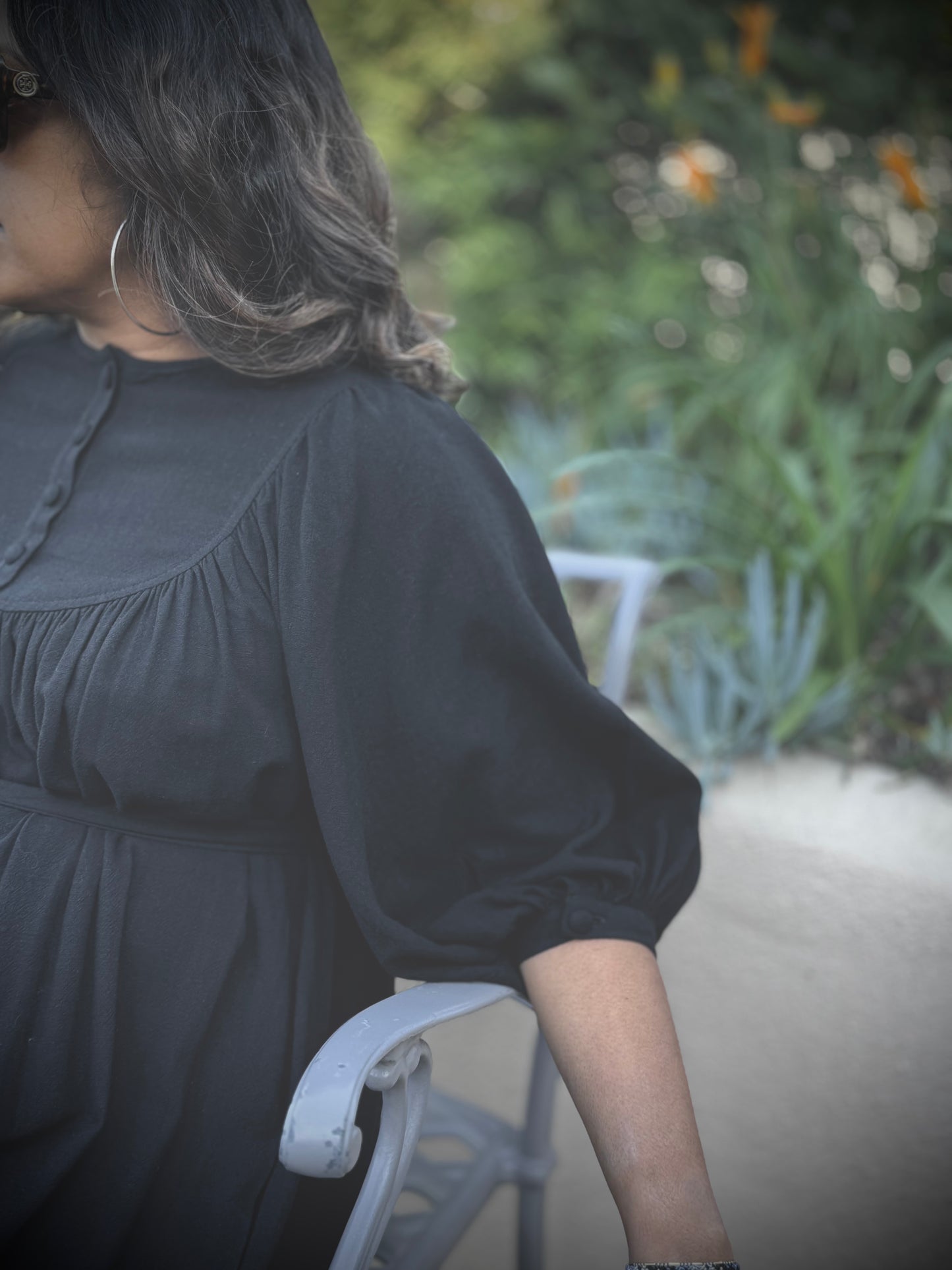 Margaret Poet Dress in Black