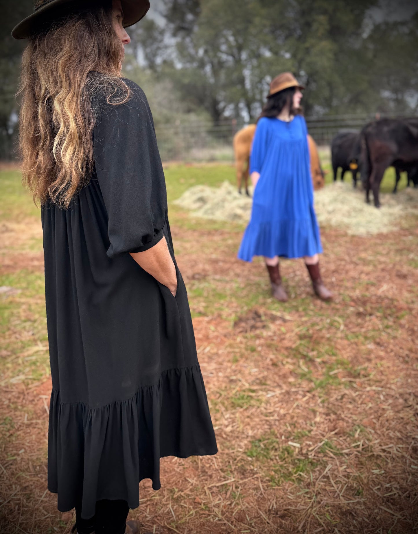 Margaret Poet Dress in Black