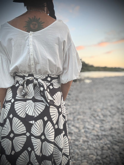 Elsie Wrap Skirt - Flora Abstract
