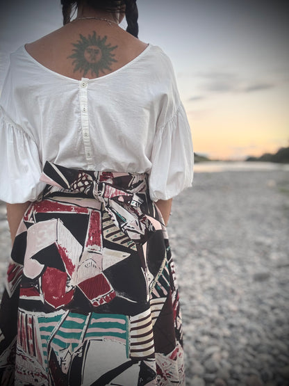 Elsie Wrap Skirt - Egyptian Abstract