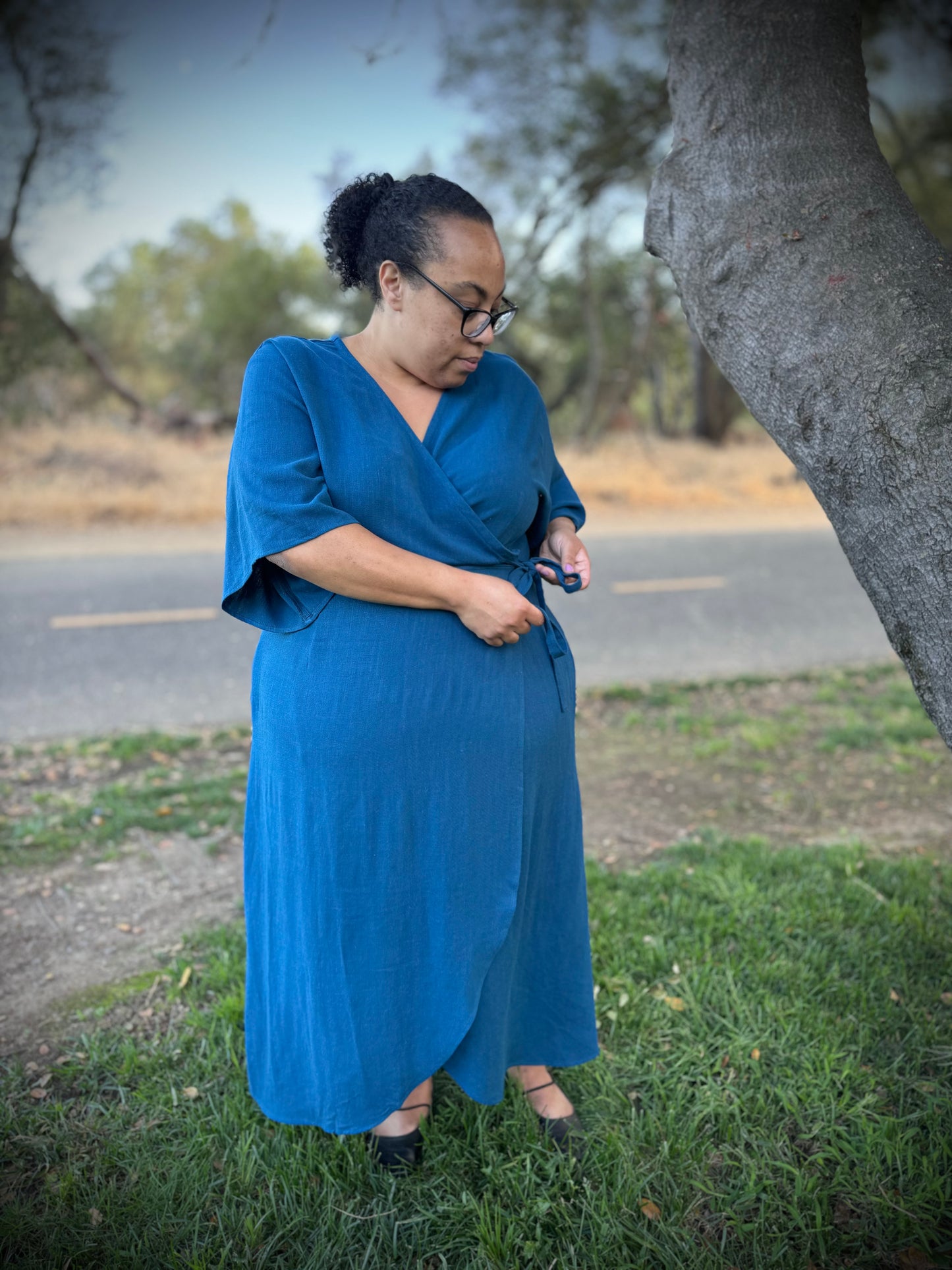 'Velma' Wrap Dress in TEAL