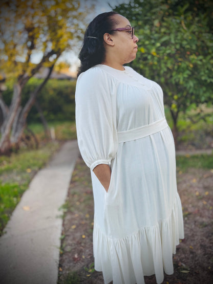 Margaret Poet Dress in Natural