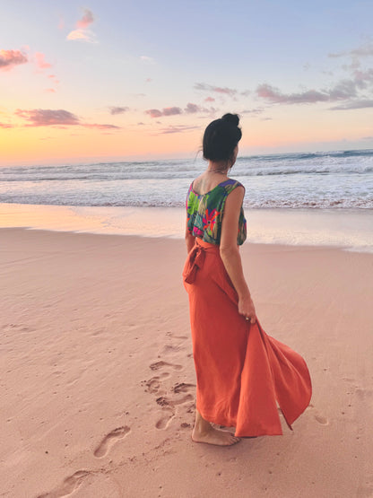 Elsie Wrap Skirt - Terracotta