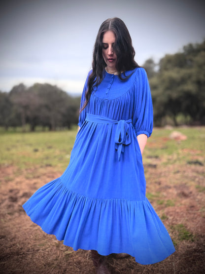 Margaret Poet Dress in Royal
