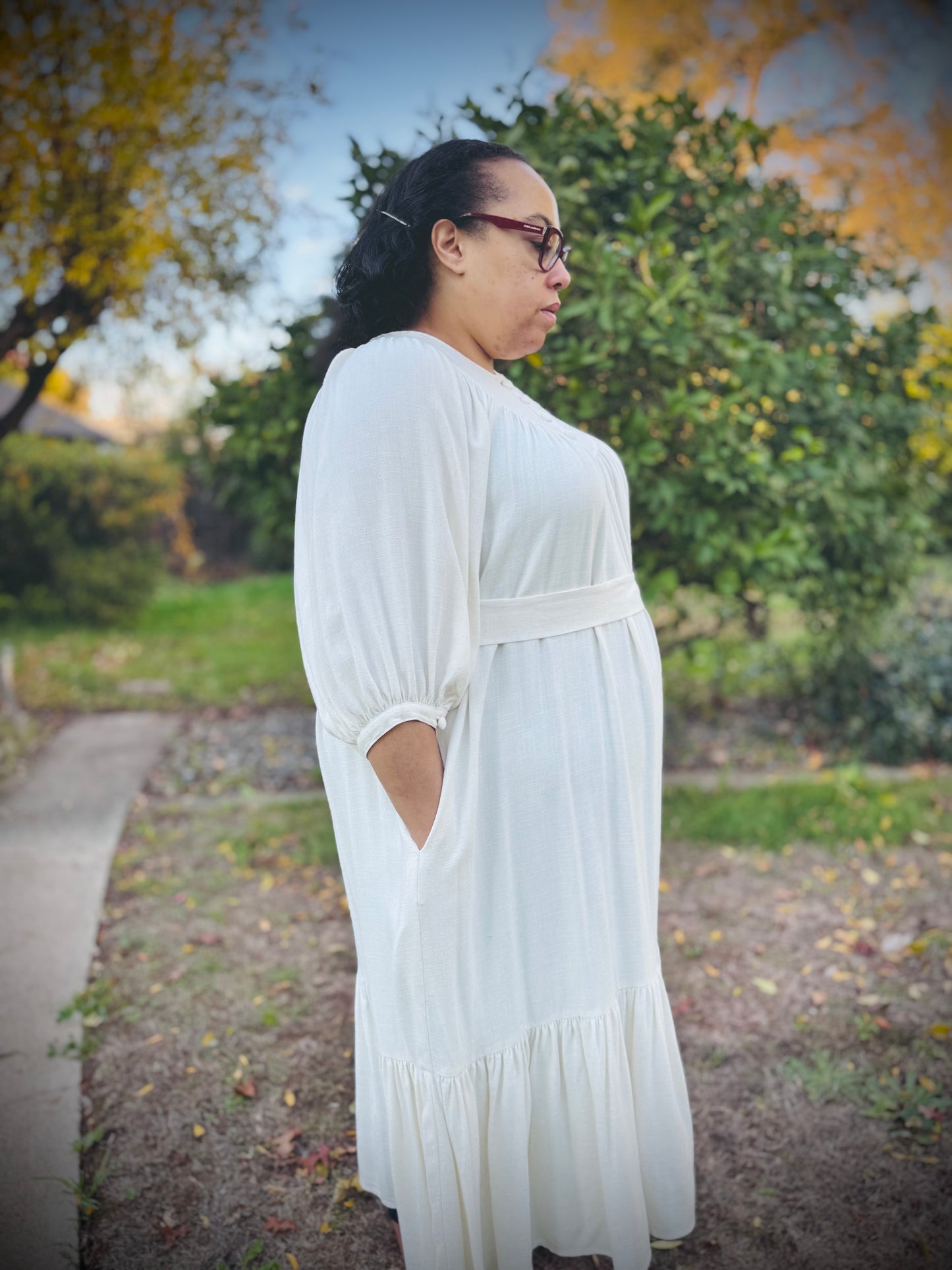 Margaret Poet Dress in Natural