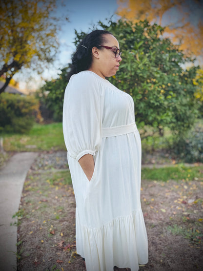 Margaret Poet Dress in Natural