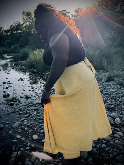 Elsie Wrap Skirt - Mustard