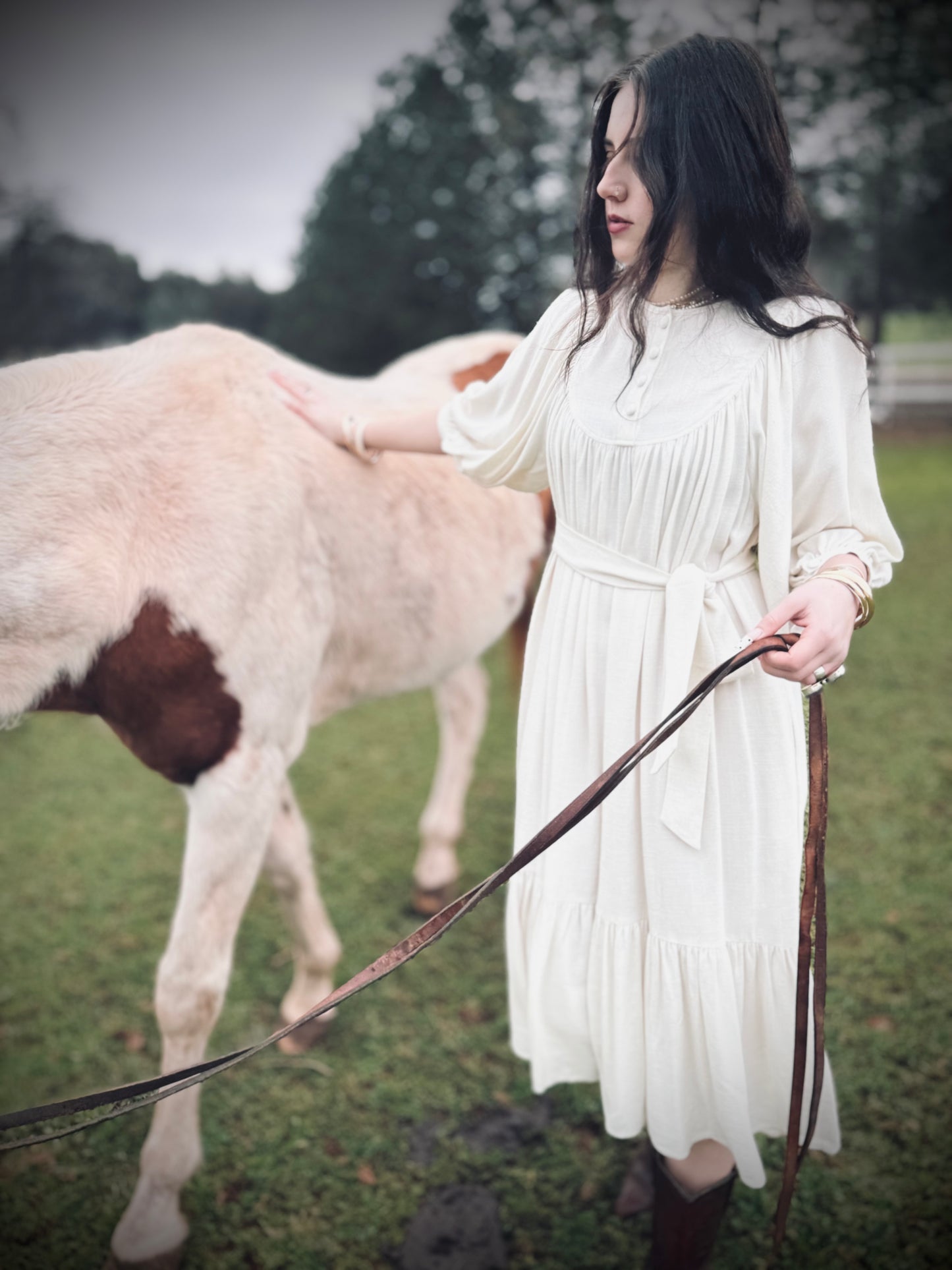 Margaret Poet Dress in Natural