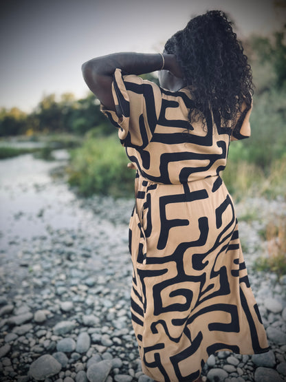 ‘Velma' Wrap Dress in MAZE