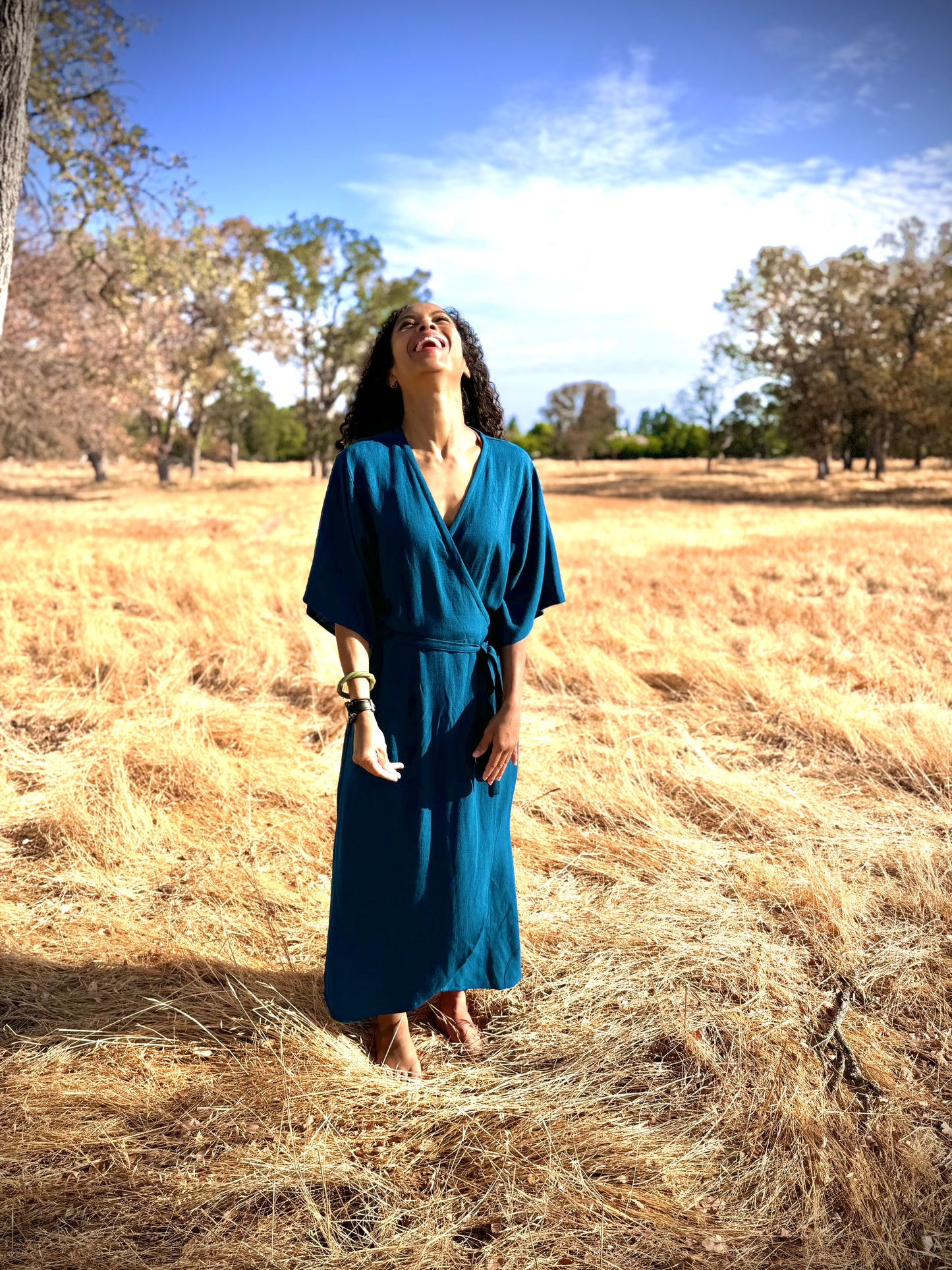 'Velma' Wrap Dress in TEAL