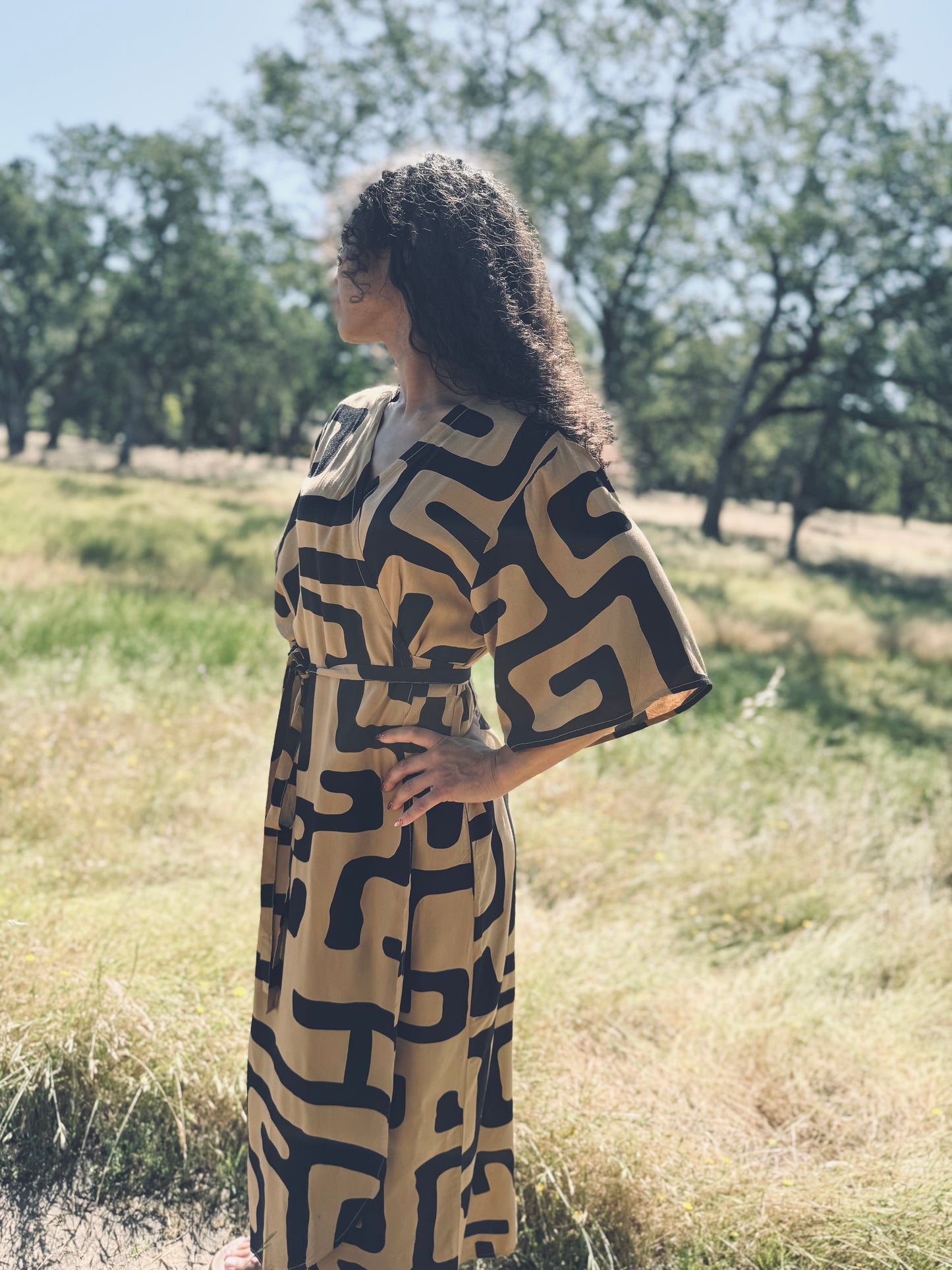 ‘Velma' Wrap Dress in MAZE