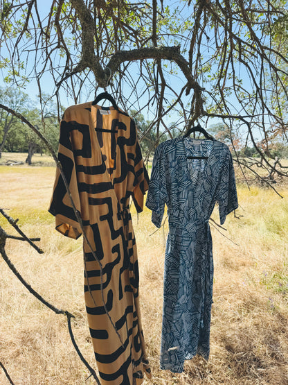 ‘Velma' Wrap Dress in MAZE