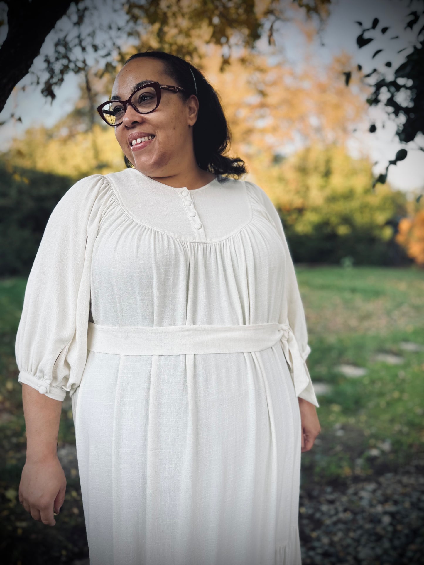 Margaret Poet Dress in Natural