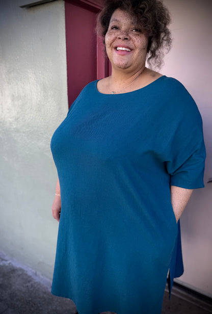 Dotty Tunic Dress in Teal