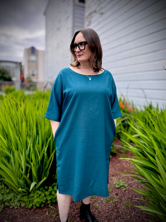 Dotty Tunic Dress in Teal