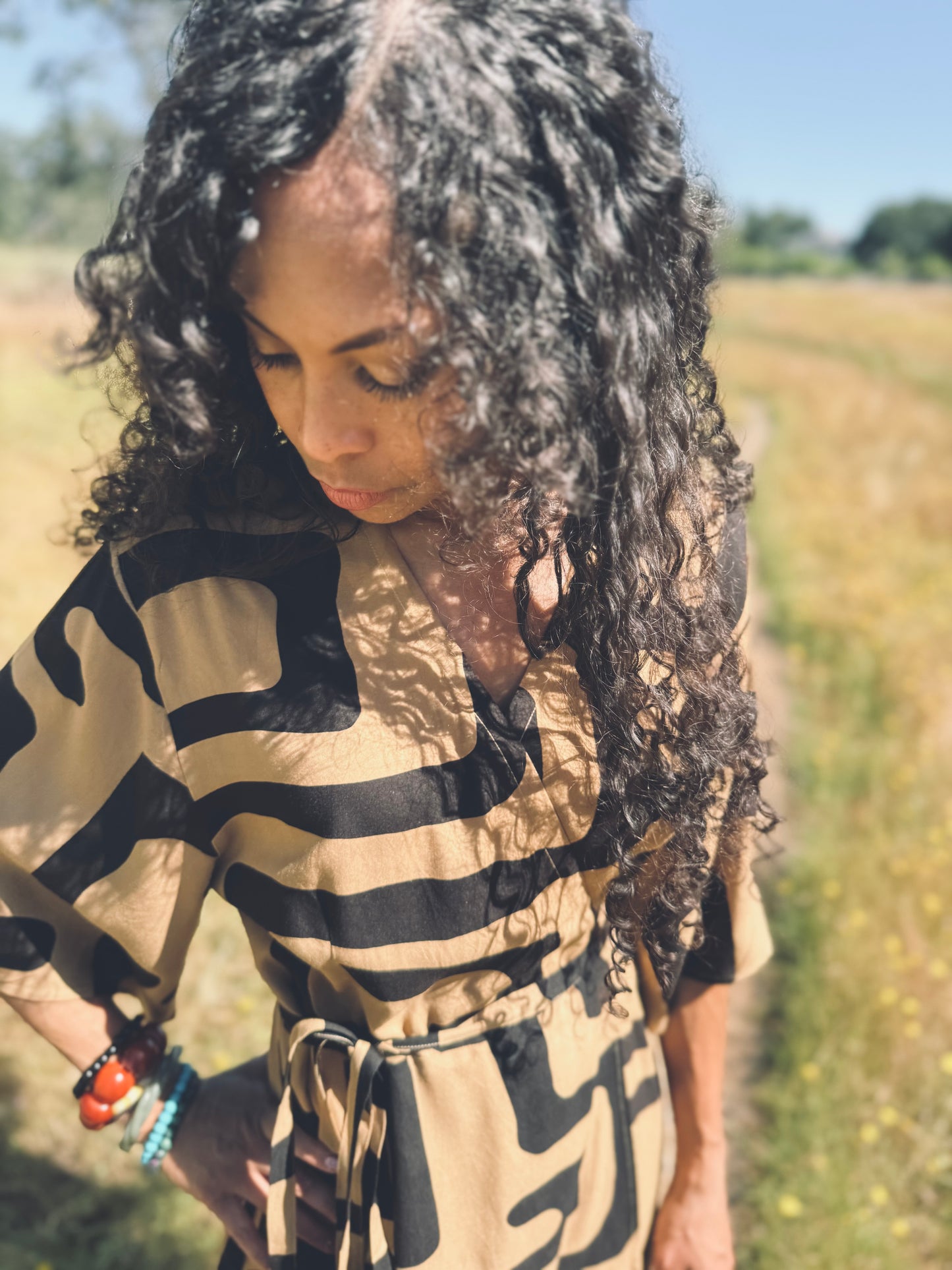 ‘Velma' Wrap Dress in MAZE