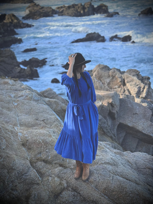Margaret Poet Dress in Royal