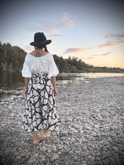 Elsie Wrap Skirt - Flora Abstract
