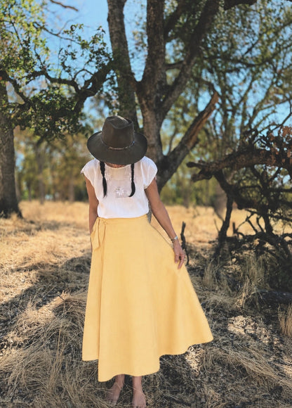 Elsie Wrap Skirt - Mustard
