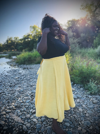 Elsie Wrap Skirt - Mustard