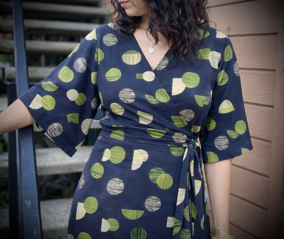 ‘Velma' Wrap Dress in ORBIT- Coming Soon