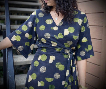 ‘Velma' Wrap Dress in ORBIT