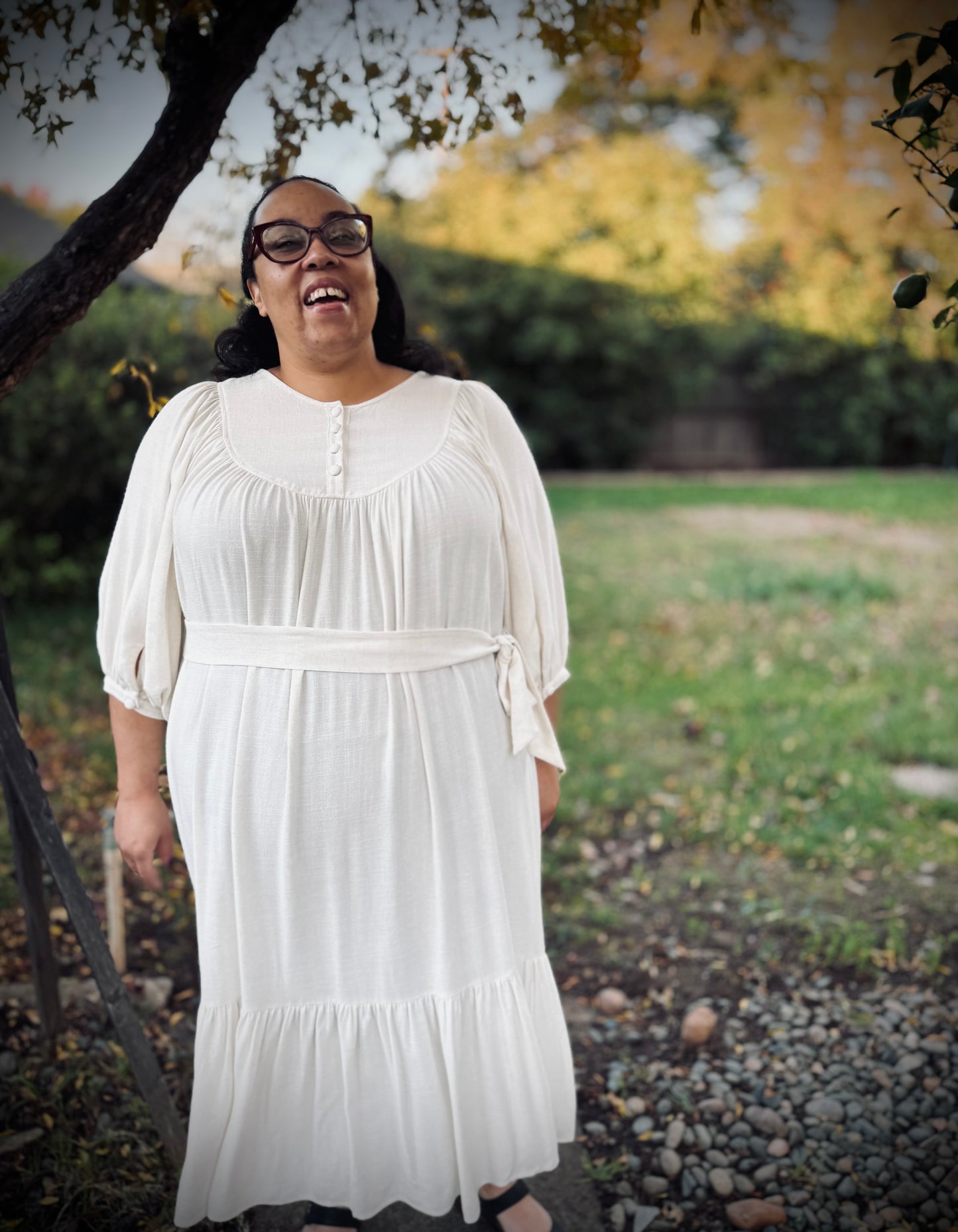 Margaret Poet Dress in Natural