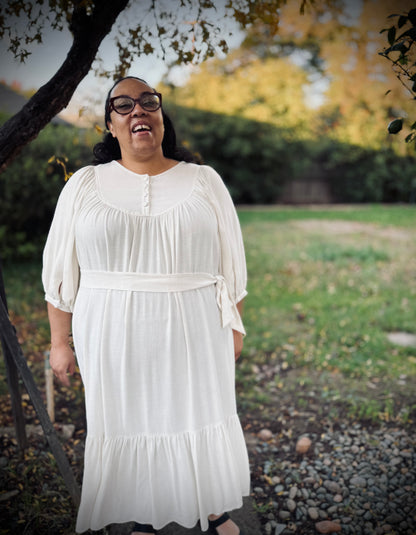 Margaret Poet Dress in Natural