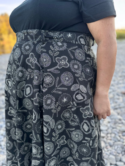 'ELSIE' Wrap Skirt in NIGHT FLOWER