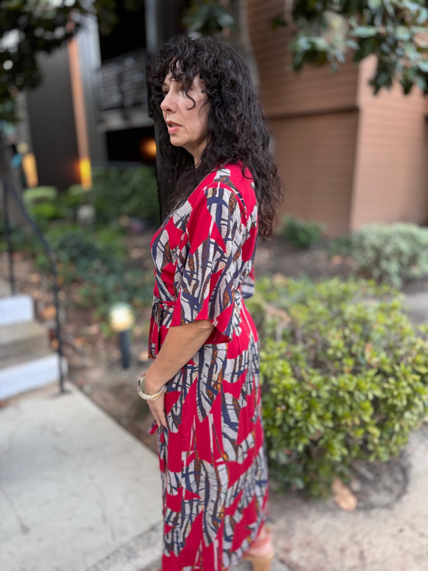 'Velma' Wrap Dress in FOSSIL