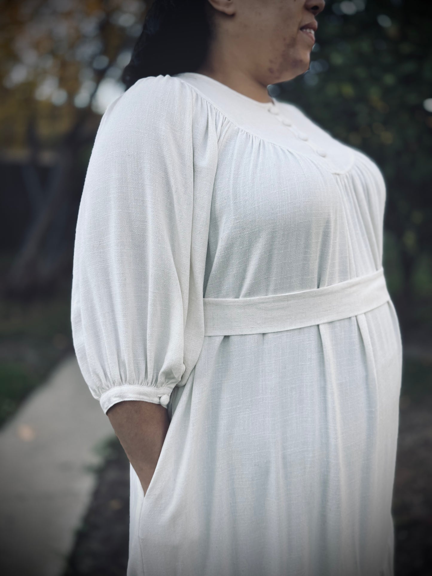 Margaret Poet Dress in Natural