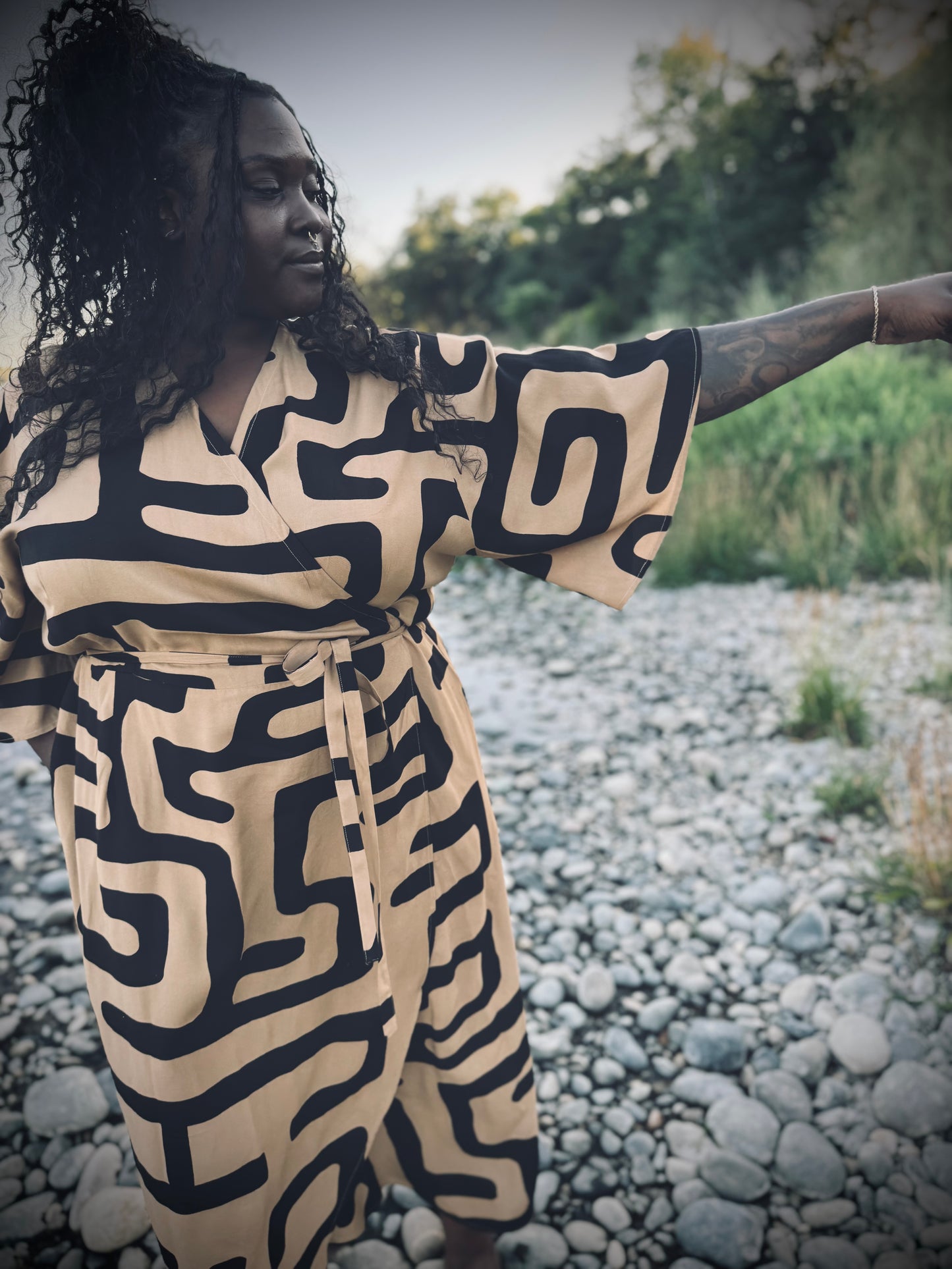 ‘Velma' Wrap Dress in MAZE