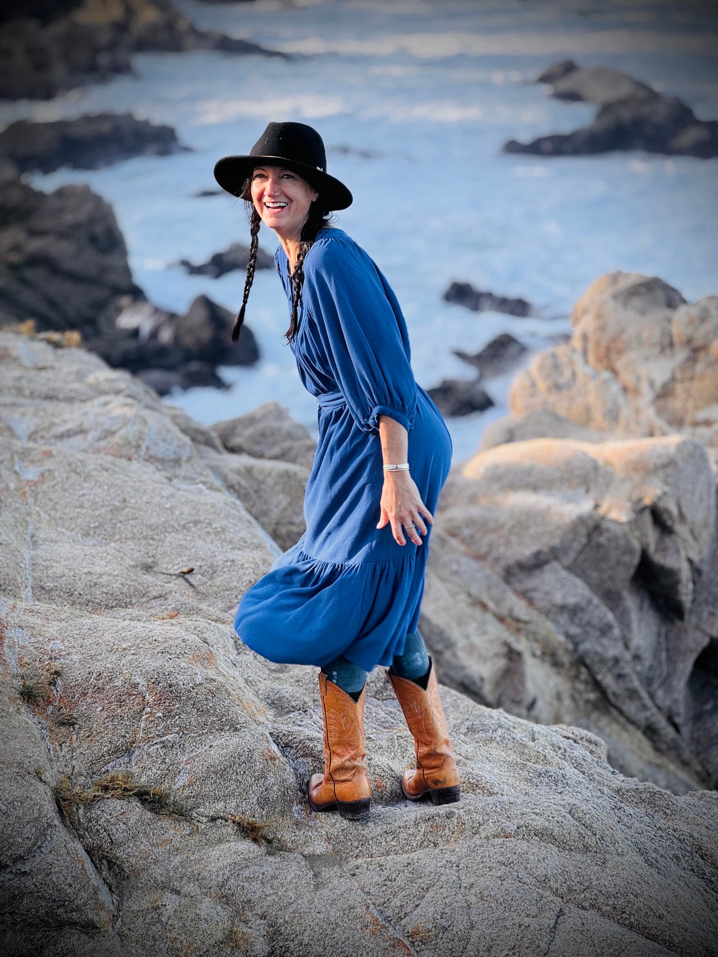 Margaret Poet Dress in Royal