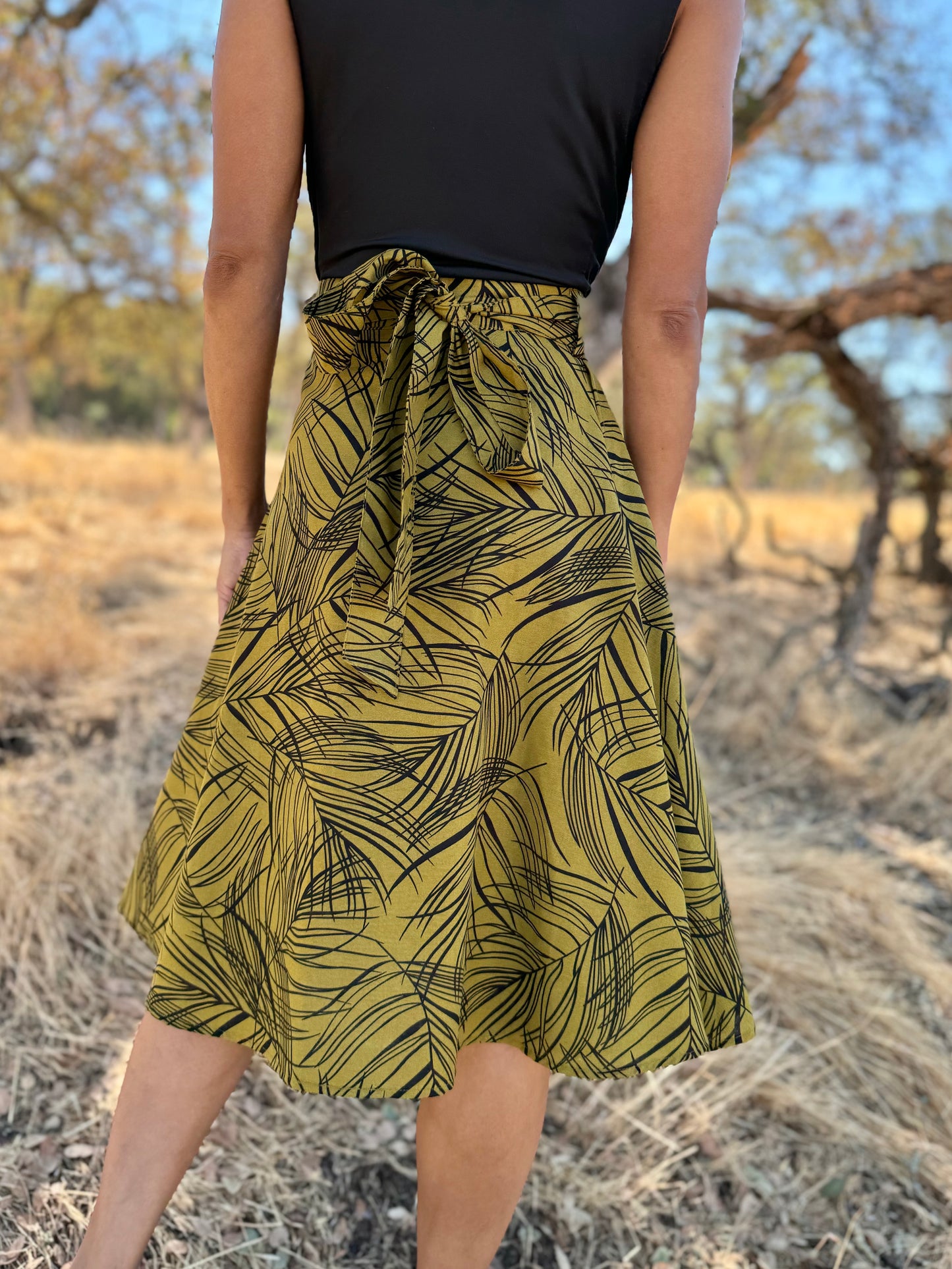 'ELSIE' Wrap Skirt in PALMS