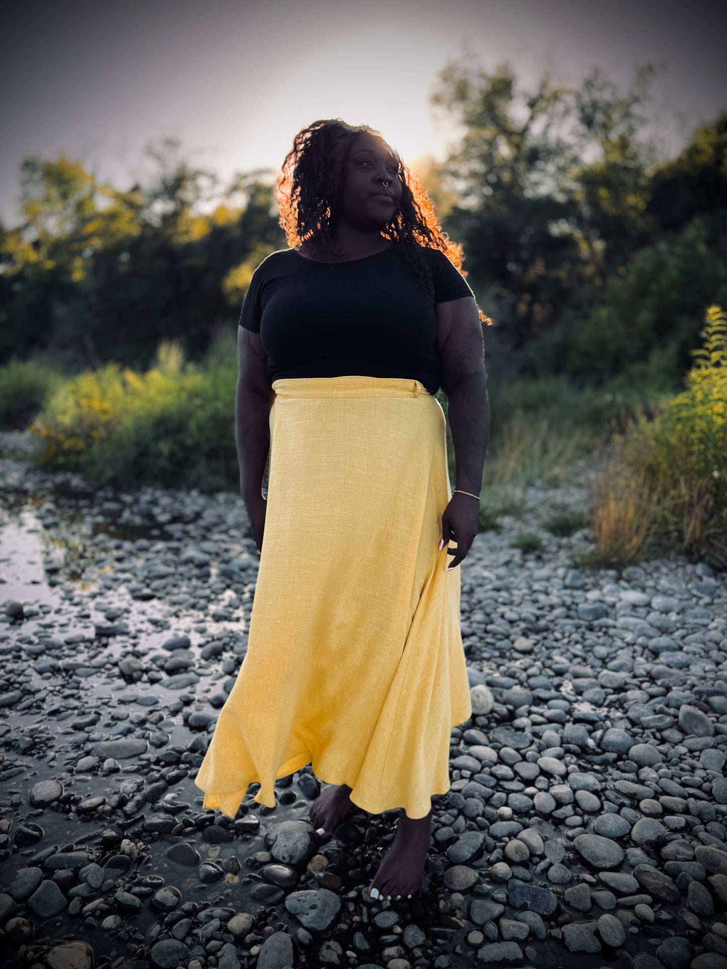 Elsie Wrap Skirt - Mustard