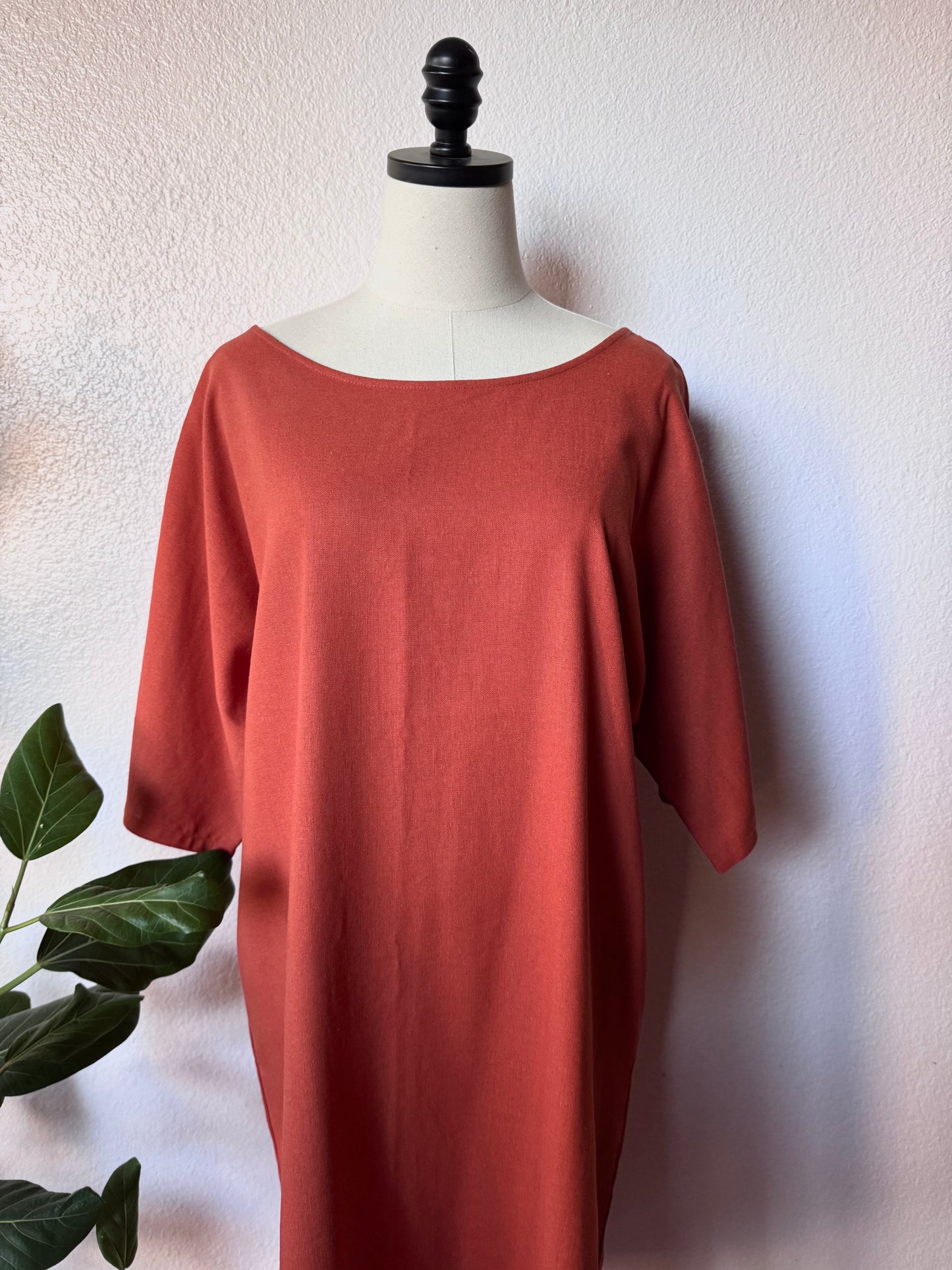 Dotty Tunic Dress in Rust