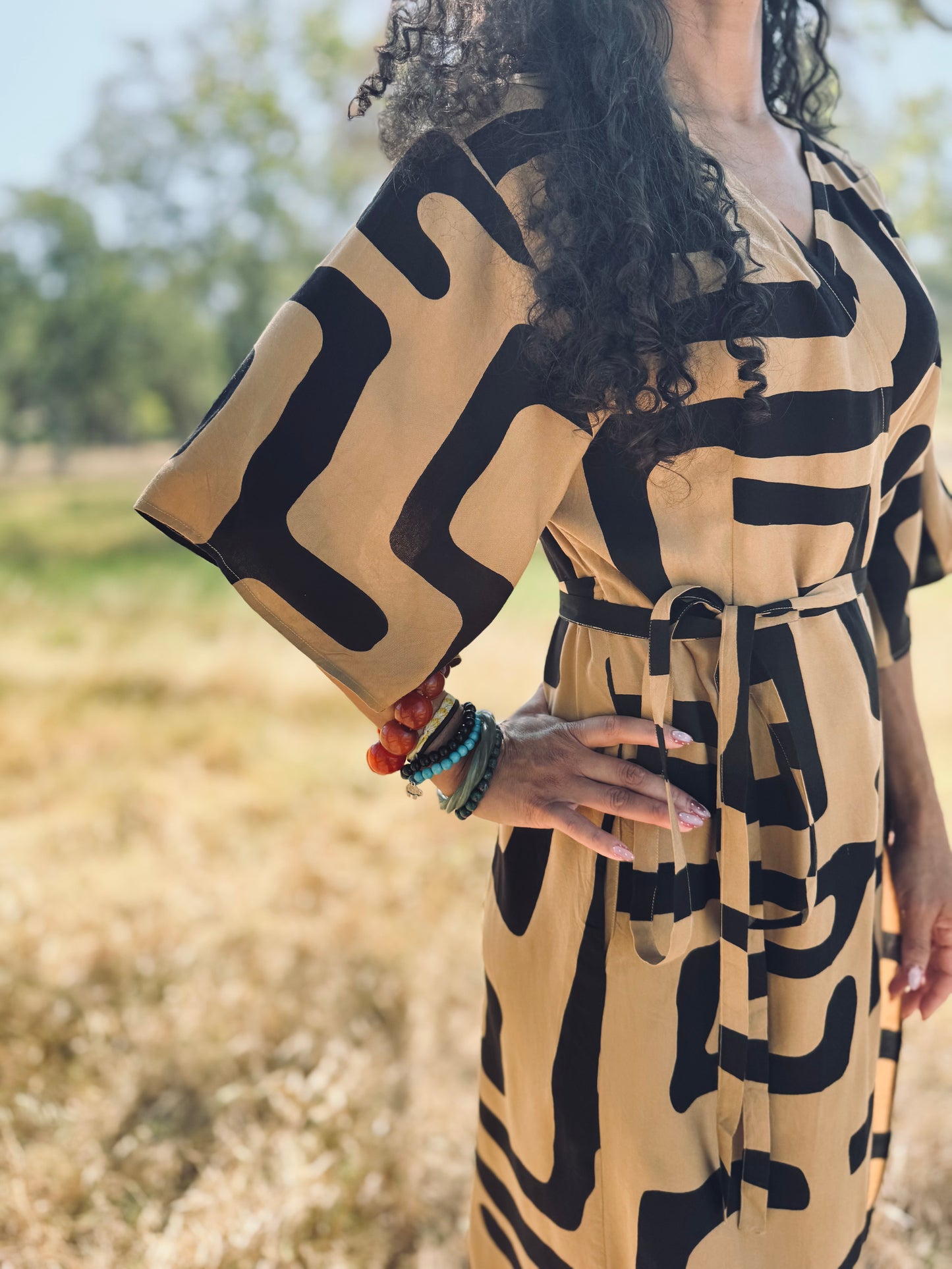 ‘Velma' Wrap Dress in MAZE