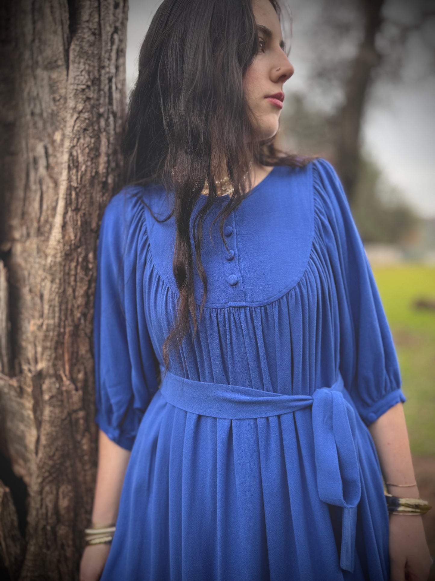 Margaret Poet Dress in Royal