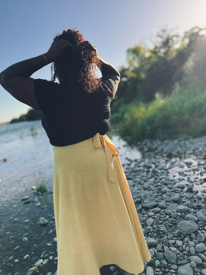Elsie Wrap Skirt - Mustard