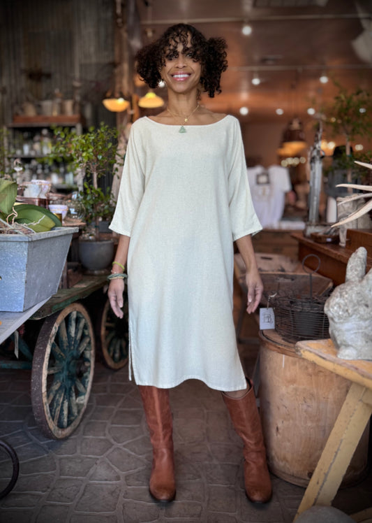 Dotty Tunic Dress in Natural