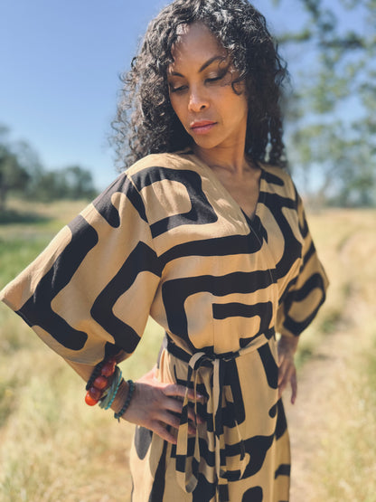 ‘Velma' Wrap Dress in MAZE