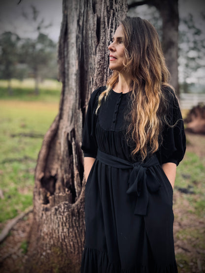 Margaret Poet Dress in Black