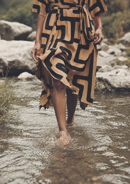 ‘Velma' Wrap Dress in MAZE