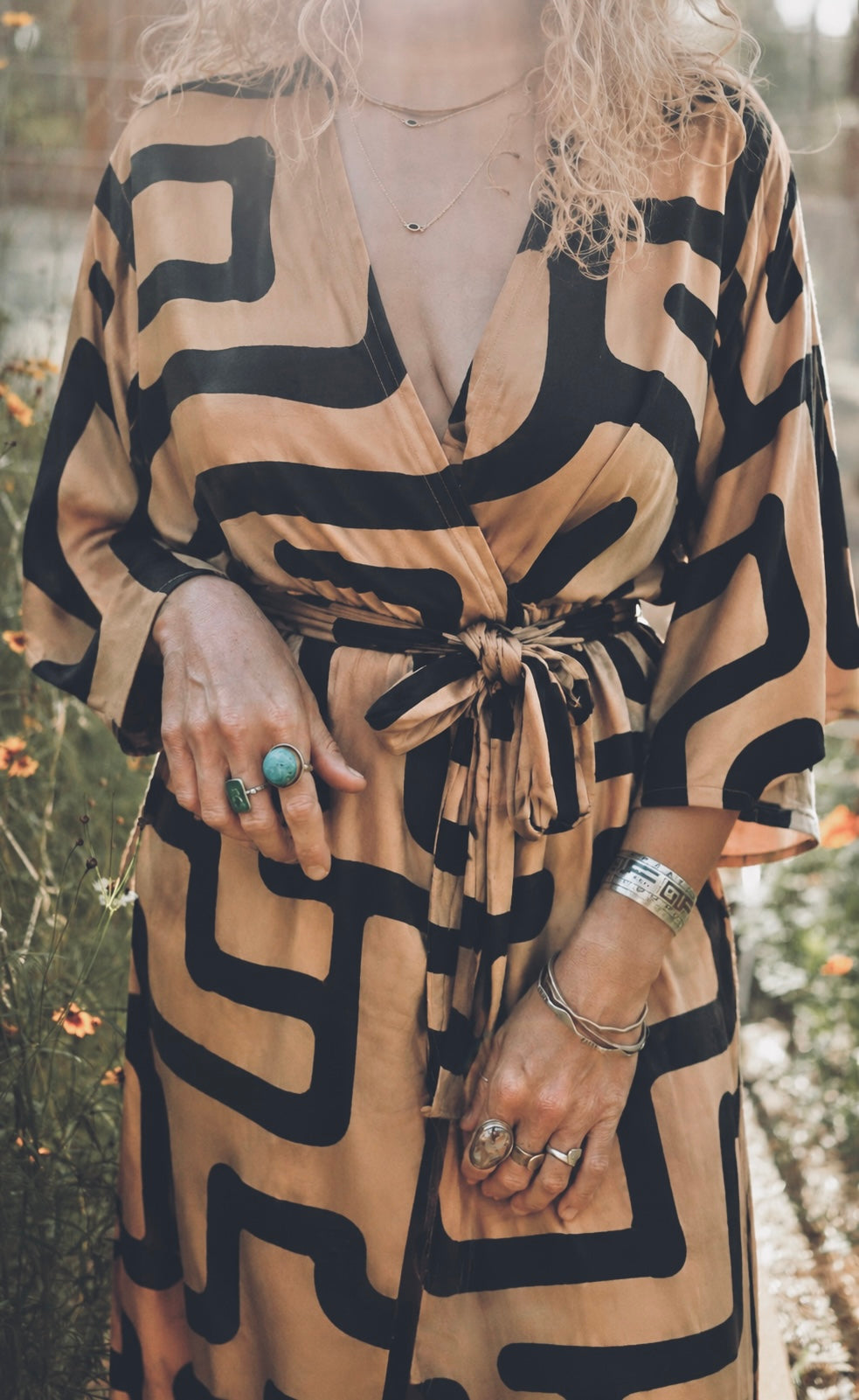‘Velma' Wrap Dress in MAZE