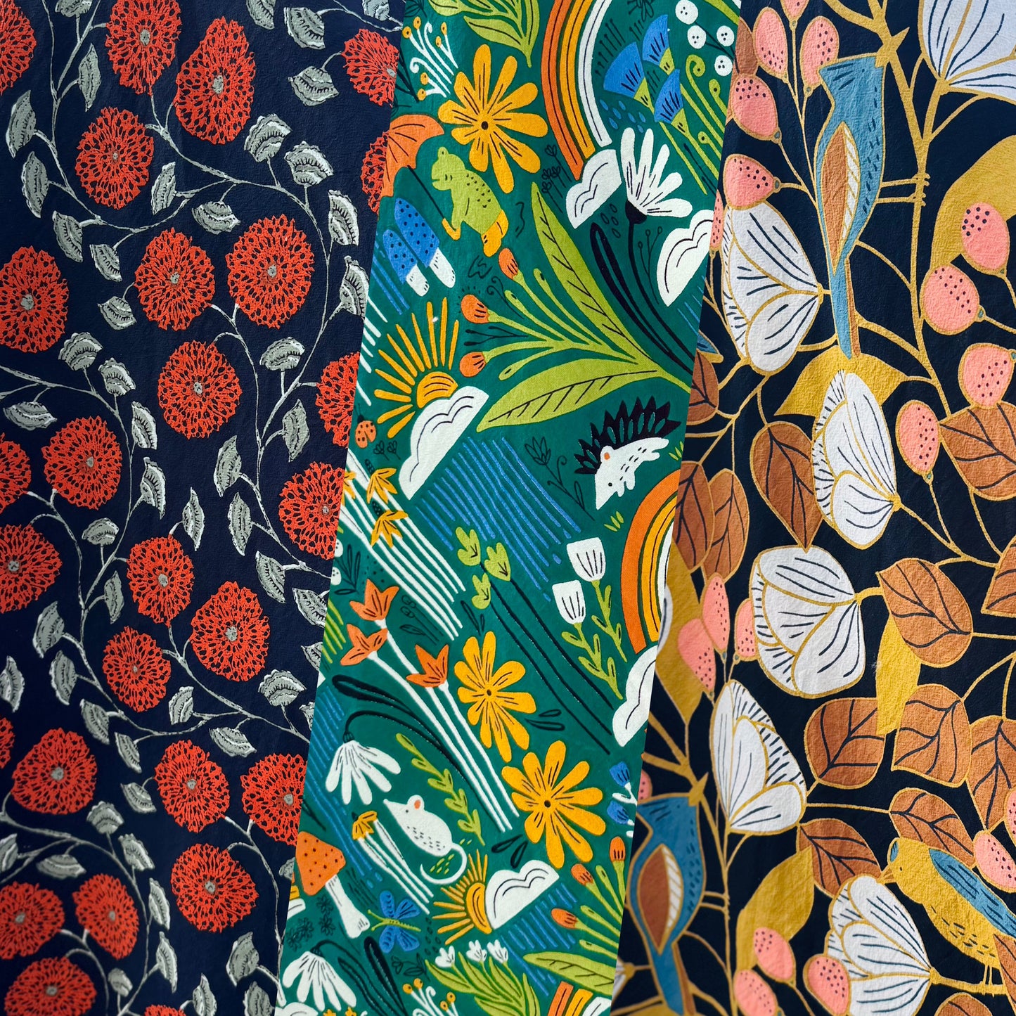 Elsie Wrap Skirt - ‘Frog Pond’ Block Print