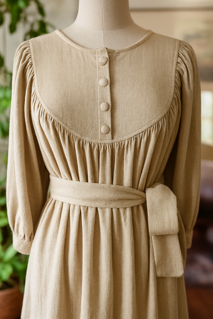 Margaret Poet Dress in Natural