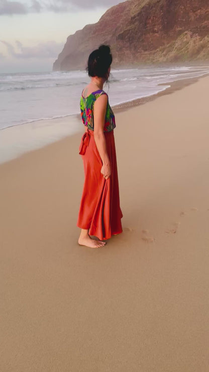 Elsie Wrap Skirt - Terracotta