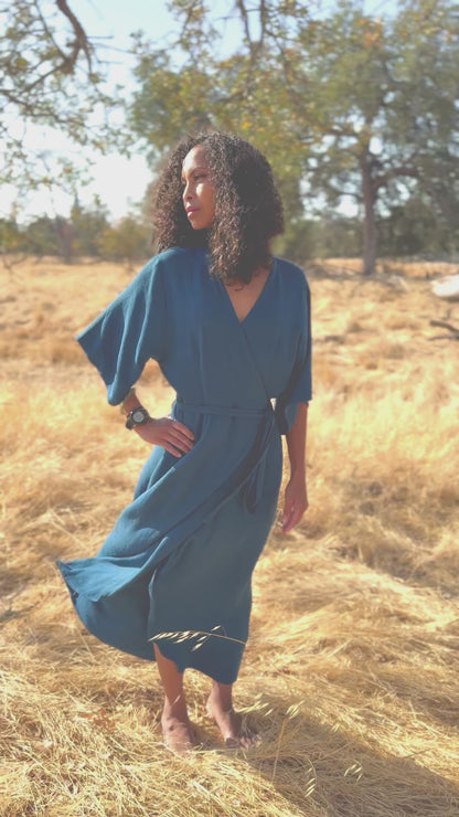 'Velma' Wrap Dress in TEAL